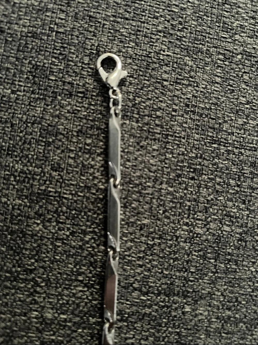 Sleek Silver Geometric Link Bracelet, New - Picture 5 of 8